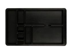 Bandeja organizadora q-connect de cajones color negro 364x225x21 mm
