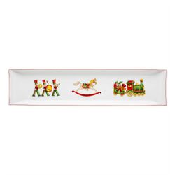 Bandeja rectangular de porcelana en multicolor, 50,6 x 12,4 x 5,1 cm | Christmas Magic