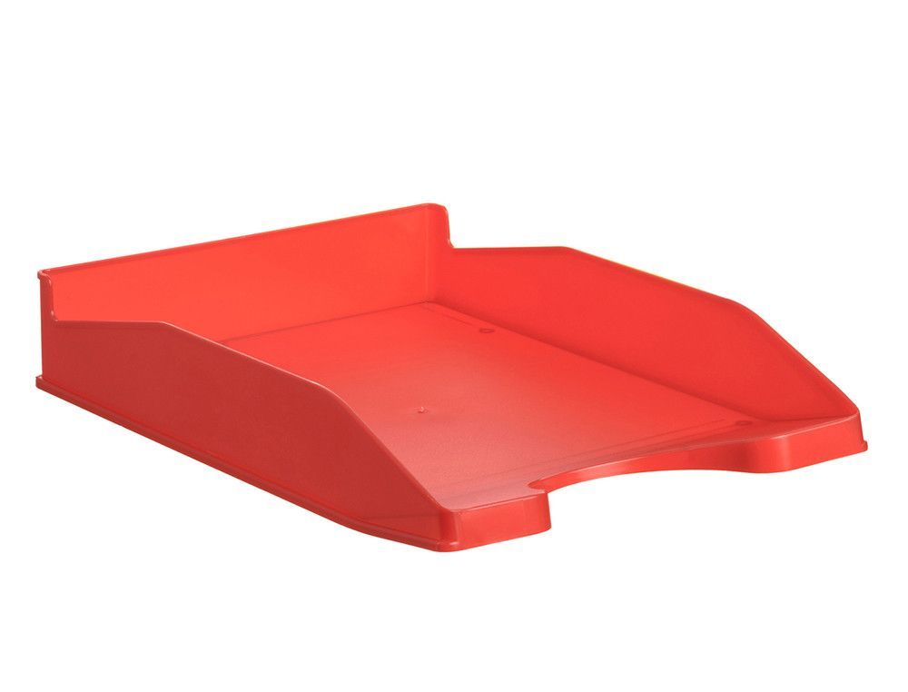 Bandeja sobremesa archivo 2000 ecogreen plastico 100% reciclada apilable formatos din a4 y folio color rojo