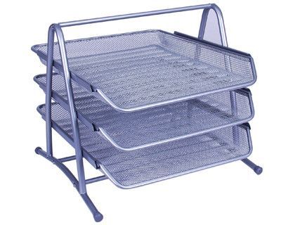 Bandeja Sobremesa Metalica Q-Connect Kf00822 Rejilla Plata 3 Bandejas Movibles 350X278X2758 Mm