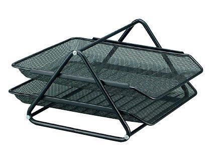 Bandeja Sobremesa Metalica Q-Connect Rejilla Gxa100 Negra2 Bandejas Movibles -300X185X350 Mm