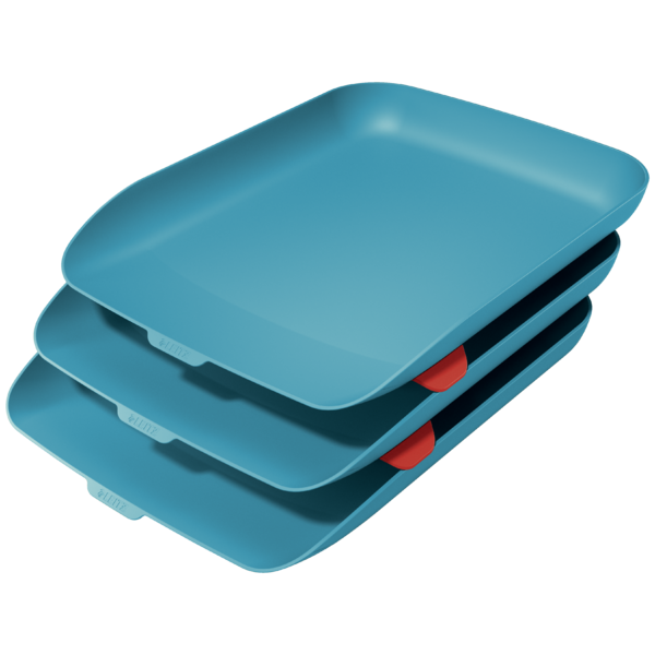 Bandeja sobremesa plastico leitz cosy set de 3 unidades azul 274x120x456 mm