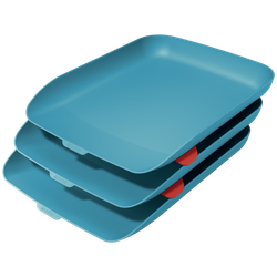 Bandeja sobremesa plastico leitz cosy set de 3 unidades azul 274x120x456 mm