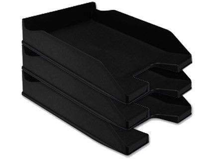 Bandeja Sobremesa Plastico Q-Connect Negro Opaco