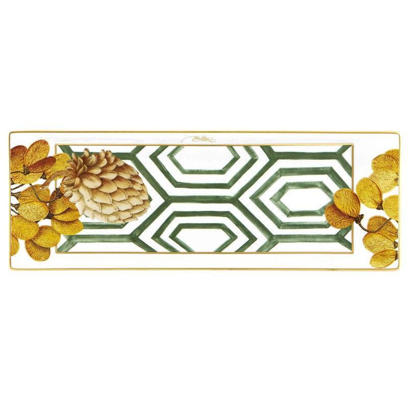 Bandeja Torta porcelana Amazónia, 45,4x16,3x2,1 cm