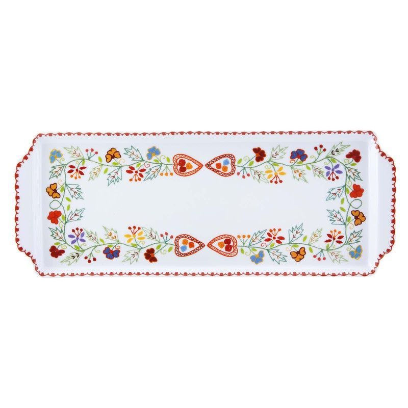 Bandeja torta porcelana Vila Verde, 39,9x15,3x1,4 cm