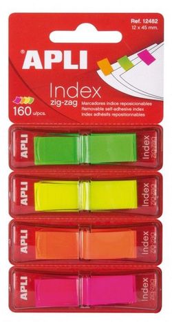 Banderitas indice 4 colores 12x45 Fluor