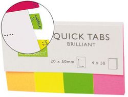 Banderitas Separadoras Q-Connect 20X50 mm Fluorescente Pack de 4 con 50 Hojas
