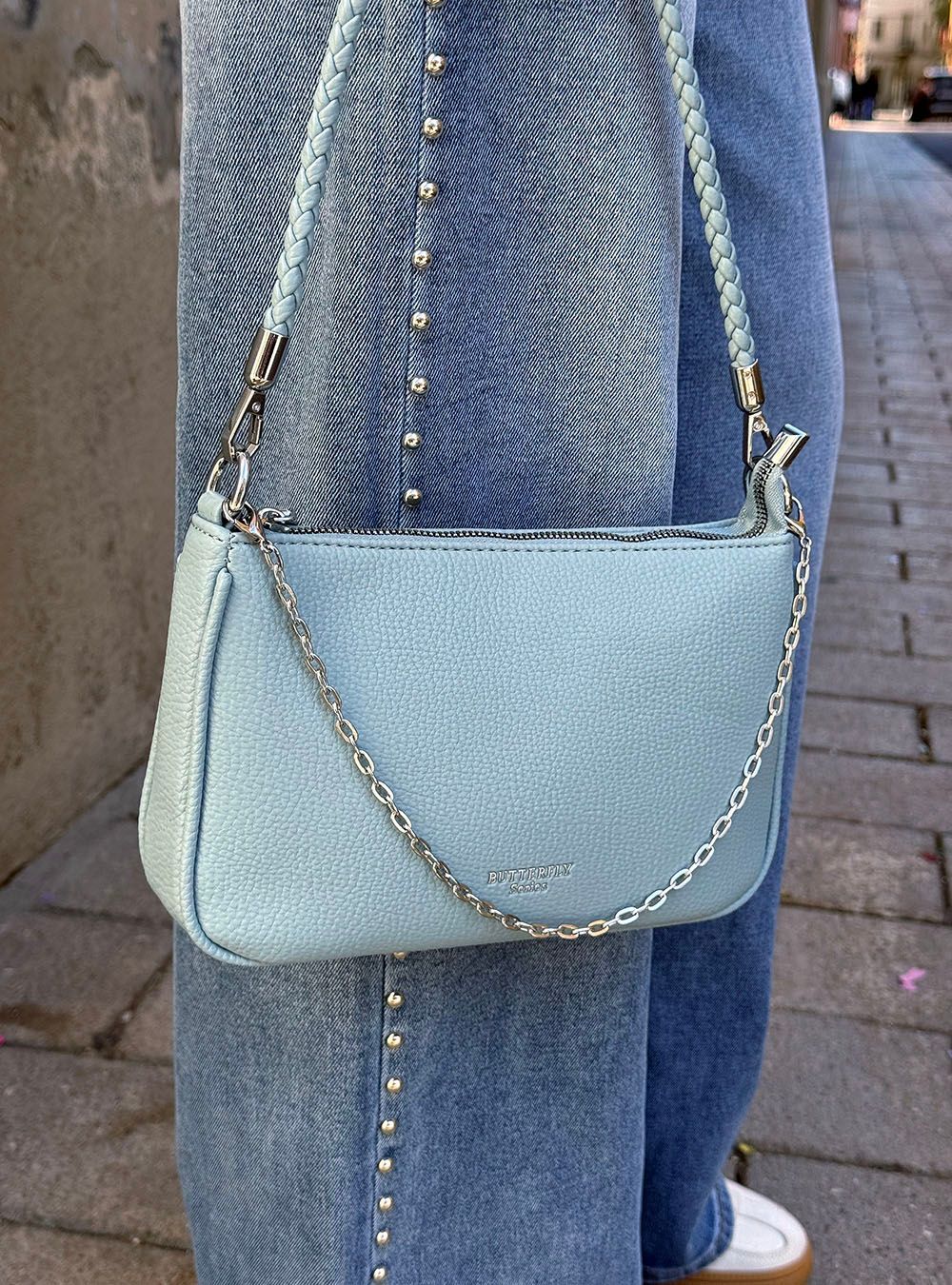 Bandolera Buterfly celeste