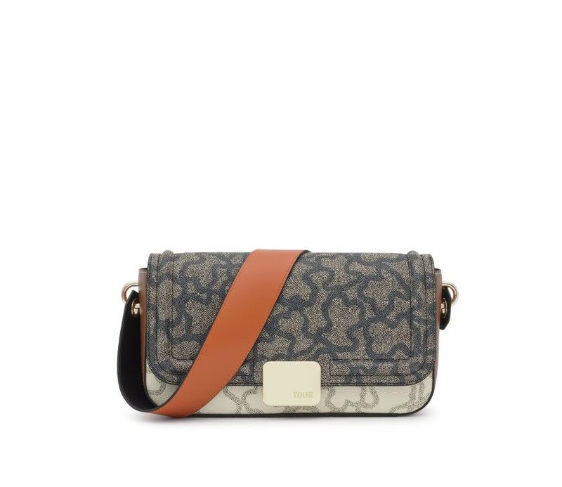 Bandolera Tous Mediana Kaos Icon beige y negra