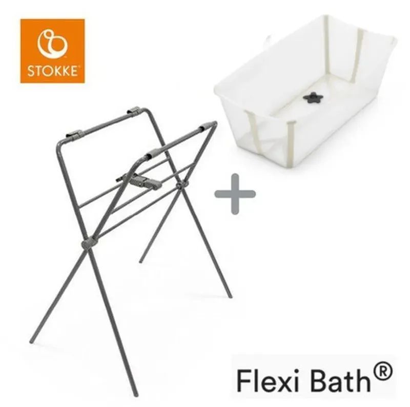 Bañera Flexi Bath de Stokke Sandy Beige + soporte (patas plegables)