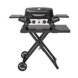 Barbacoa de gas con carro de acero en negro, 96,8 x 58 x 101,11 cm | Erie