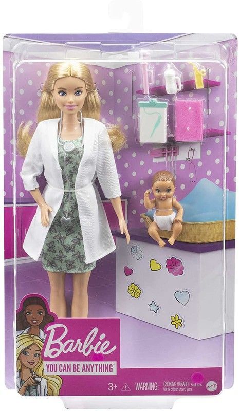 Barbie Pediatra – Muñeca con Bebé y Accesorios