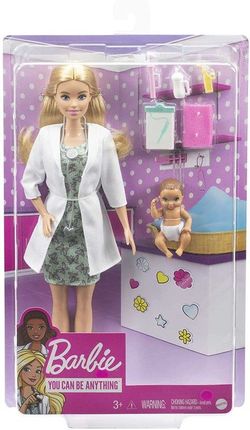 Barbie Pediatra – Muñeca con Bebé y Accesorios