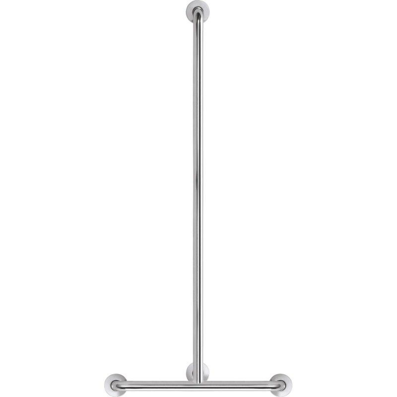 Barra de apoyo en T inox brillo