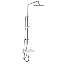 Barra de ducha adaptable con teleducha, flexo y rociador de metal Ø250mm, Cromado