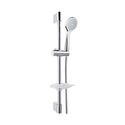 Barra de ducha Polo de metal con teleducha y flexo, cromada