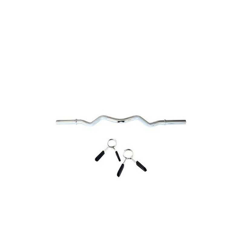 Barra z para biceps con fijaciones de muelle