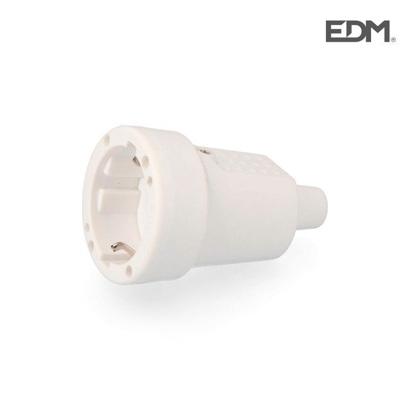 Base aerea goma 10/16 a 250 v t/tl ip44 4,8 mm blanca retrac. Edm