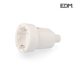 Base aerea goma 10/16 a 250 v t/tl ip44 4,8 mm blanca retrac. Edm