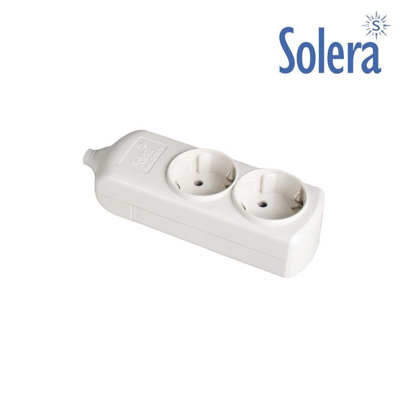 Base bipolar 2 tomas t/t lateral 16a 250v color blanco solera