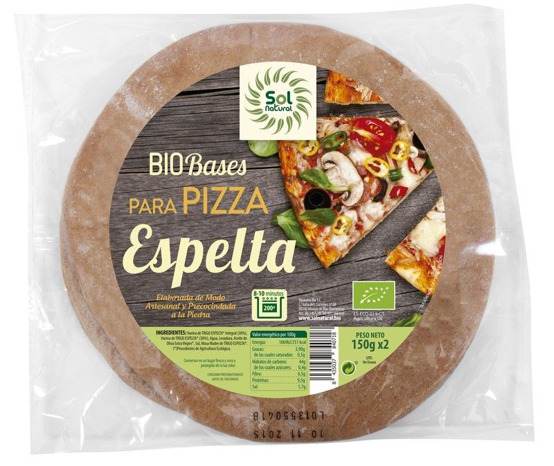 Base De Espelta Integral Masa Gruesa Bio 2x150 G