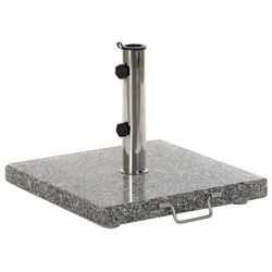 Base de Sombrilla de Granito y Acero Inoxidable Gris, 45x45x35 cm