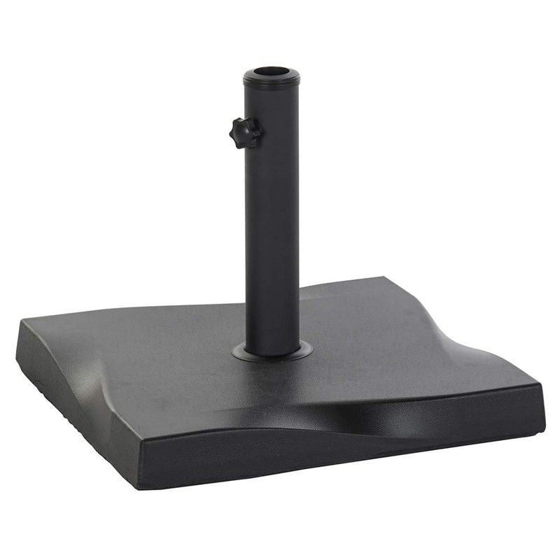 Base de Sombrilla Regulable de Hormigón Negra, 44,5x44,5x36 cm