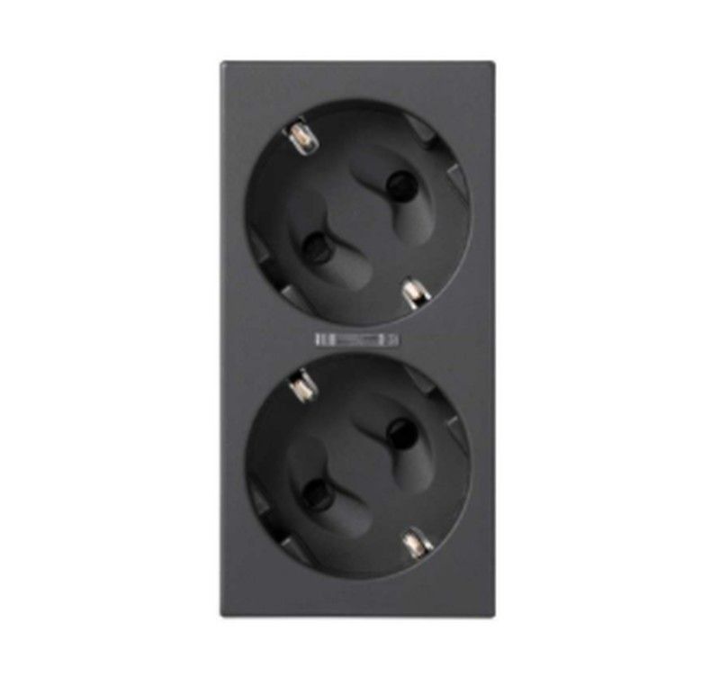 Base enchufe doble schuko corte 500 Cima led grafito Simon 50010432-038
