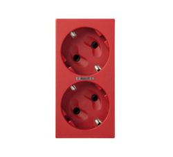 Base enchufe doble schuko corte 500 Cima led rojo  Simon 50010432-037