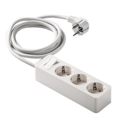 Base enchufe múltiple FAMATEL con cable Base Multiple 3 Tomas Tt Cable 1,5M Blan