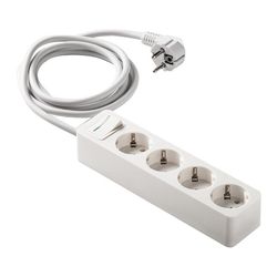 Base enchufe múltiple FAMATEL con cable Base Multiple 4 Tomas Tt Cable1,5M, Blan