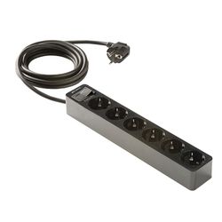 Base enchufe múltiple FAMATEL con cable Base Multiple 6 Tomas Tt Cable1,5M, Neg