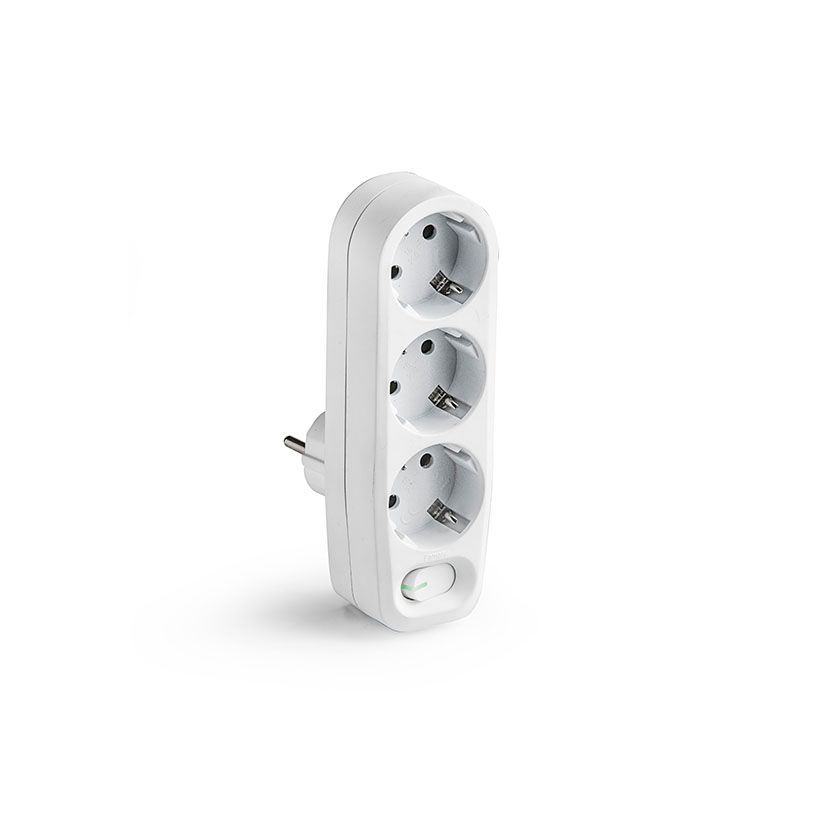 Base Enchufe Triple Tt Bla C/Int Famatel