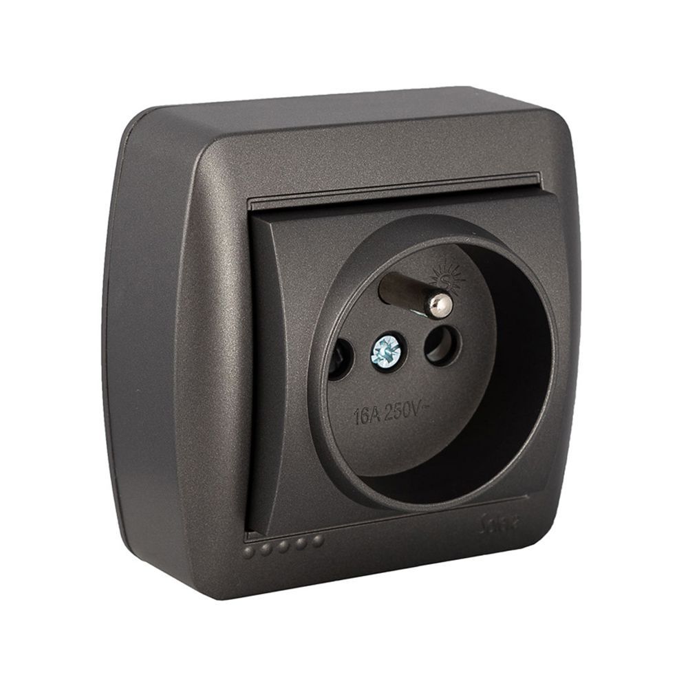 Base Fija 2P+T (Francés), 16A 250V~. De Superficie. Serie Mural