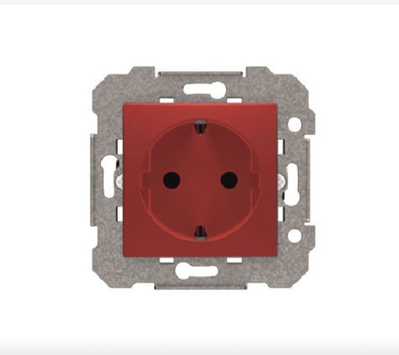 Base schuko emborne por tornillos serie Viva rojo 23524-R BJC