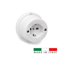 Base schuko tt porcelana serie vintage 10a-250v