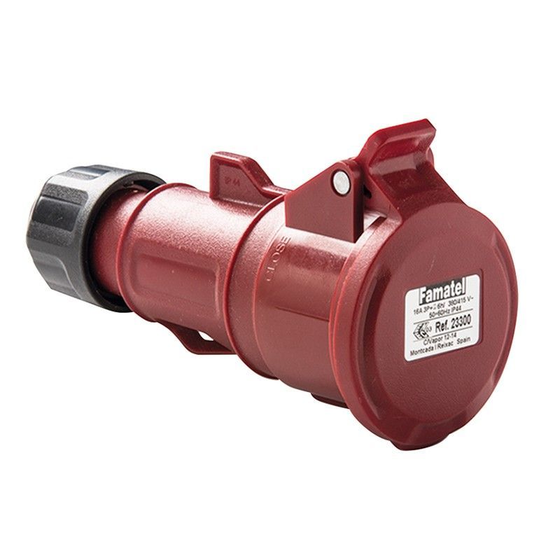 Base y clavija industrial FAMATEL. Base Móvil 3P+N+T 16A 380-415V