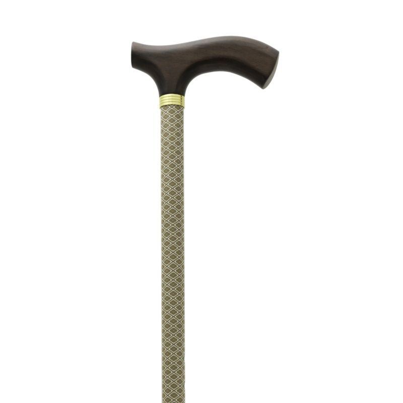 Bastón Muletilla extensible rombos mate y puño de madera REF.463