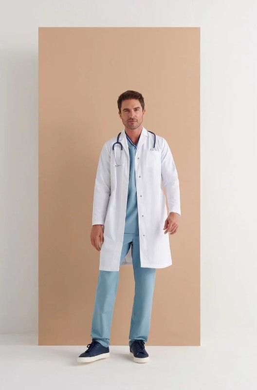 Bata blanca Apux Corchetes hombre