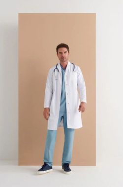 Bata blanca Apux Corchetes hombre