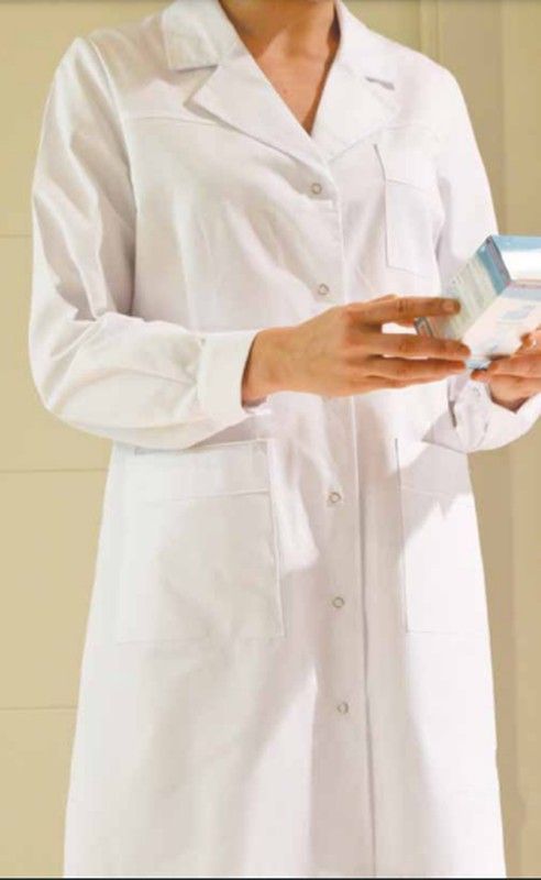 Bata blanca de manga larga de MUJER