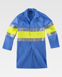 Bata combinada con alta visibilidad Celeste+Amarillo