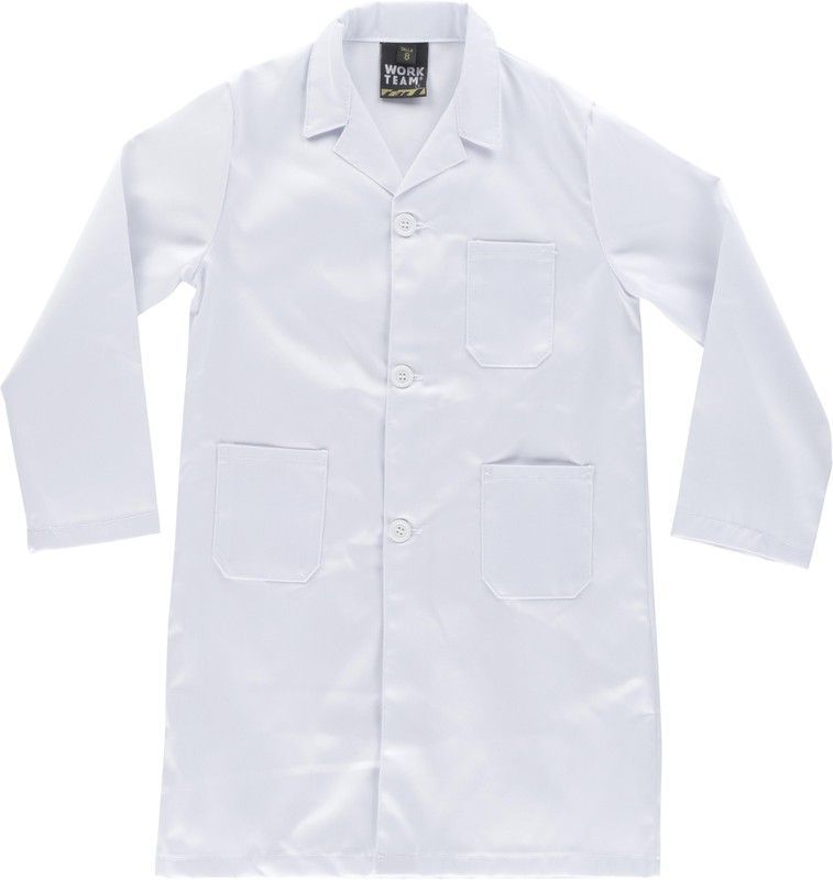 Bata de niño con cierre de botones Blanco