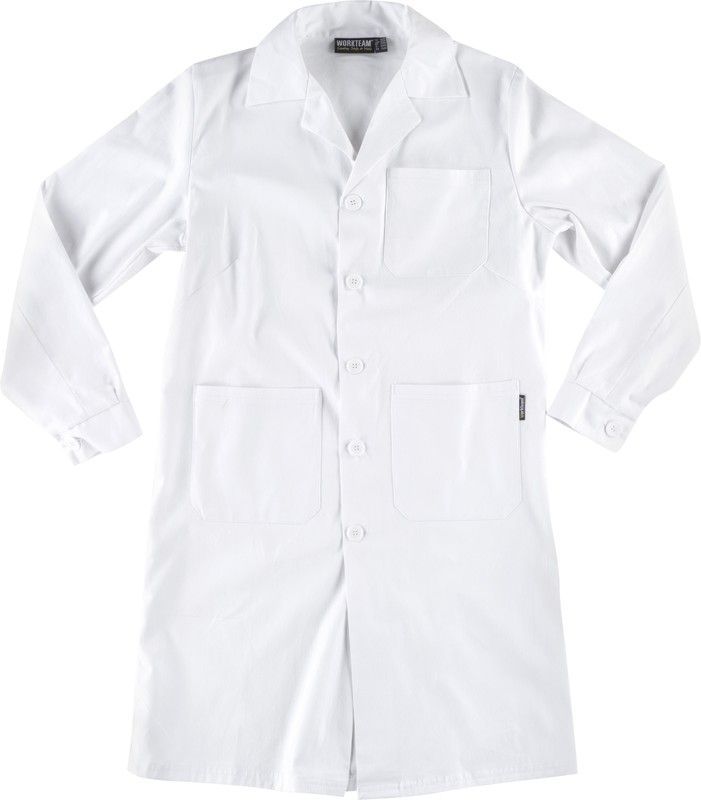 Bata de señora con cierre de botones 100% Algodón Blanco