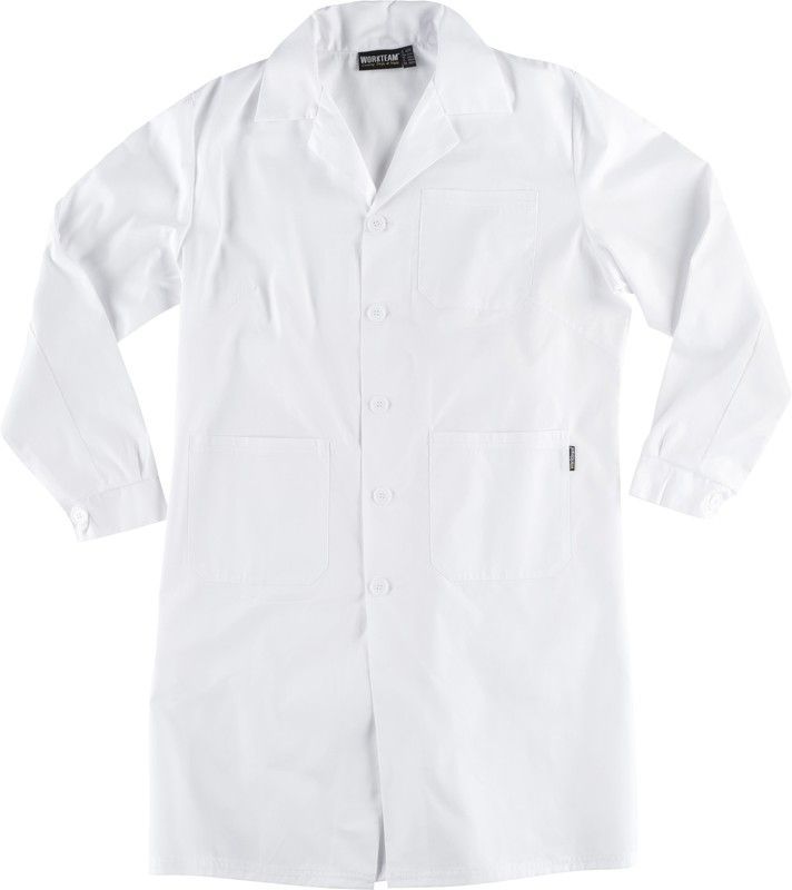 Bata de señora con cierre de botones Blanco