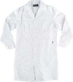 Bata de señora con cierre de botones Blanco