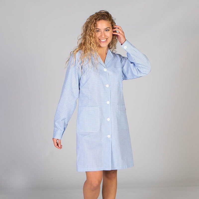 Bata manga larga Vichy cuadros colores