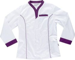 Bata señora con vivos a contraste Blanco Morado