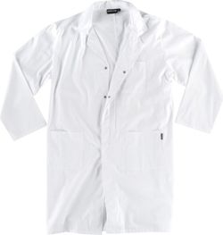 Bata unisex con cierre de corchetes ocultos Blanco